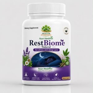 Health Ayurveda RestBiome Natural Capsules for Stress Relief & Better Sleep