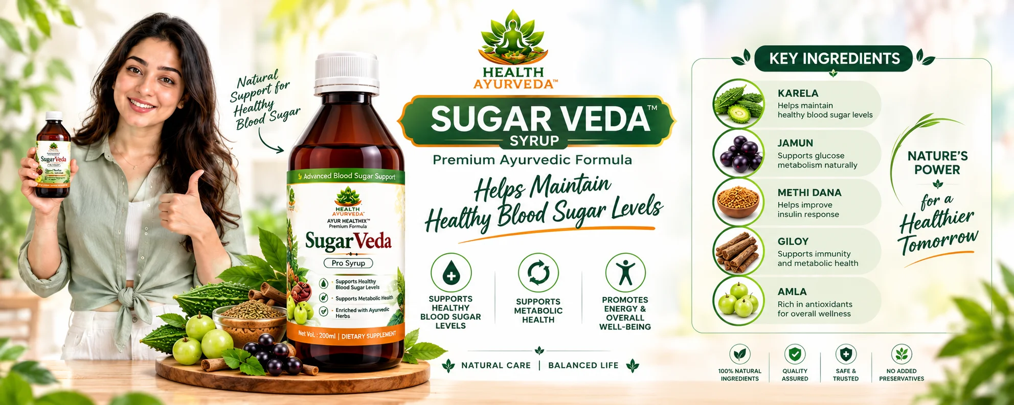 Health Ayurveda Sugar Veda Wellness Banner